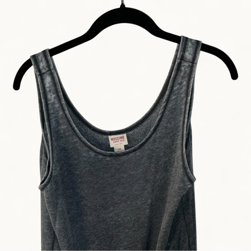 Mossimo Supply Co Gray Knit Romper Sleeveless Drawstring Waist Casual Size L - Picture 2 of 11